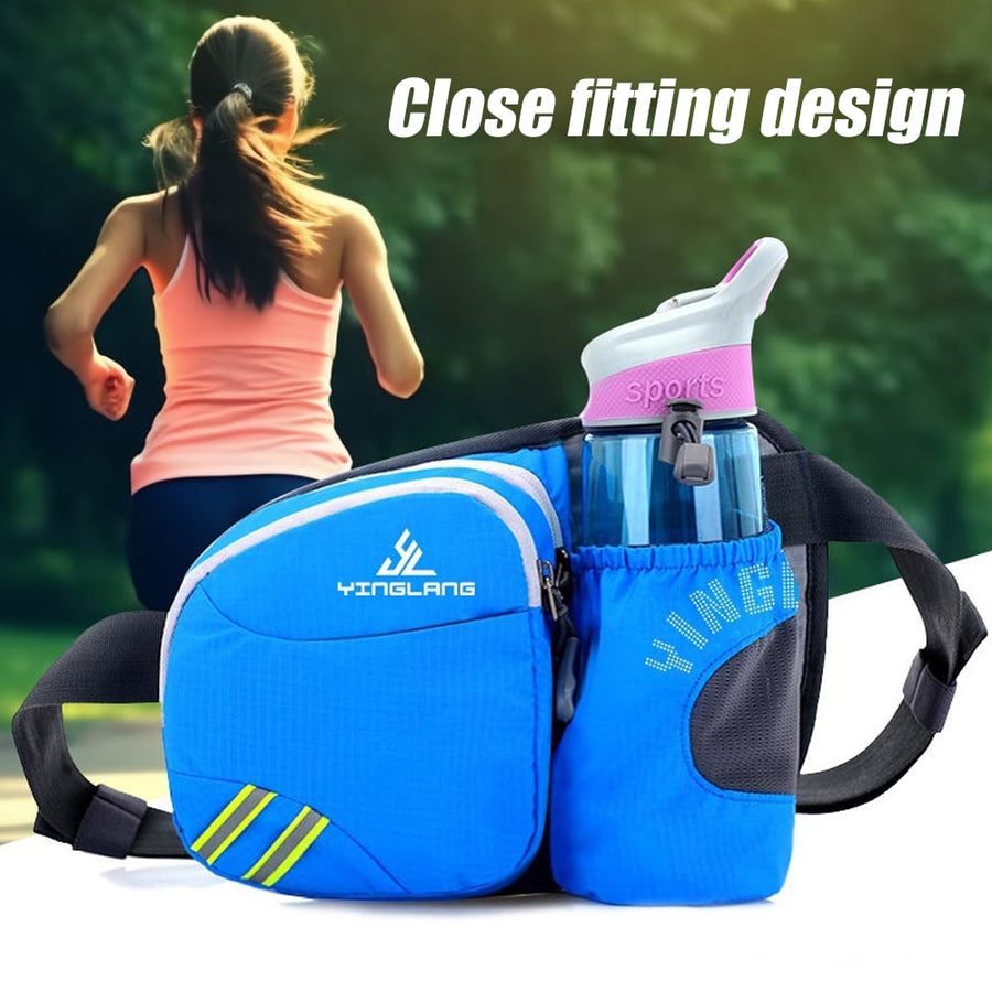 Fanny Pack with Water Bottle Holder Waist Pack with Multi-Pockets Large Capacity Casual Bum Bag for Traveling Running Image 1