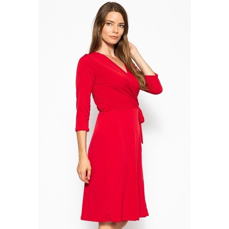 Midi 3/4 Sleeve Dress Image 2