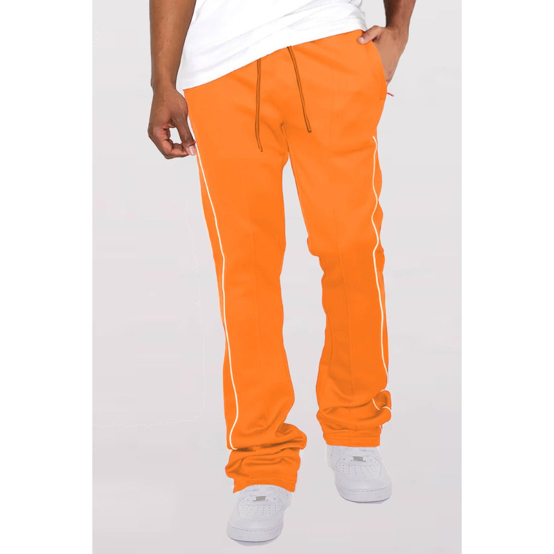 Mens Side Pipe Stacked Flare Pants Image 1