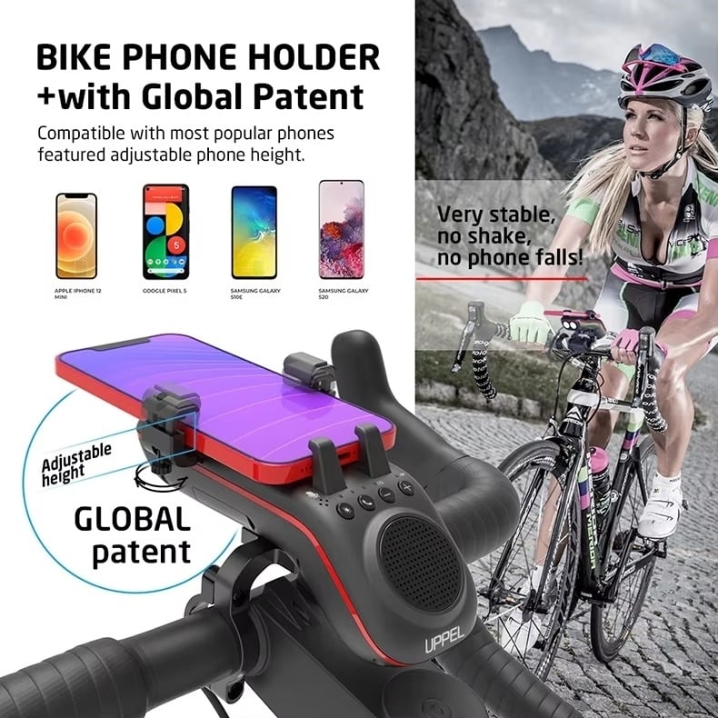 10 in 1 Bike Light 5000mAh Rechargeable Front Lamp Bicycle Phone Holder with Bluetooth Speaker Cycling Bell Accessories Image 10