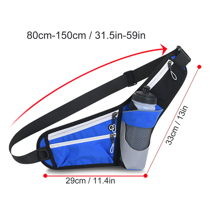 Fanny Pack with Water Bottle Holder Running Belt Adjustable Strap Reflective Hydration Waist Bag for Running Hiking Image 7