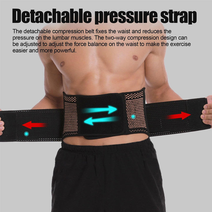 Copper Back Brace for Lower Back Pain Relief Back Support Belt Men Women With Adjustable Black Lumbar Support Belt for Image 2