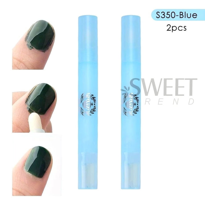 2pcs Nail Art Polish Corrector Removal Pen Replacement Tips Cleaner Tools Image 7