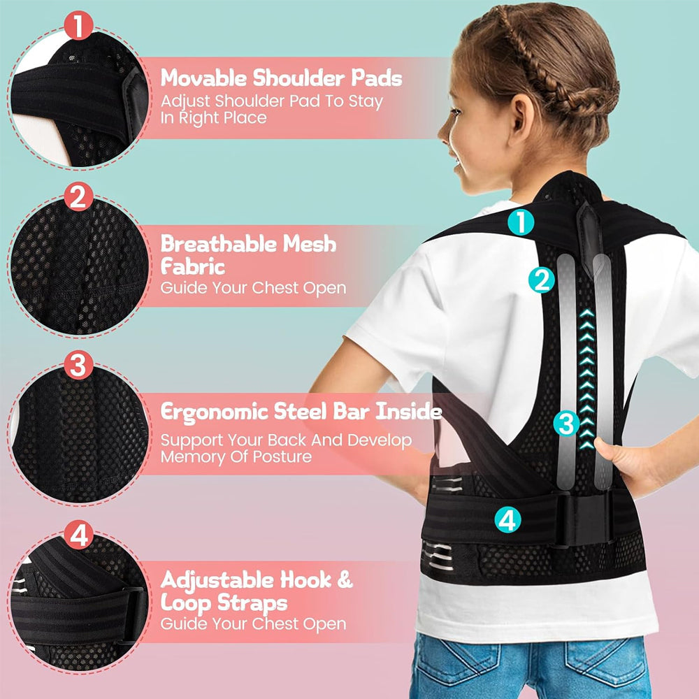 Posture Corrector for Kids and Teens Updated Upper Back Posture Brace for Teenagers Boys Girls Spinal Support to Improve Image 2