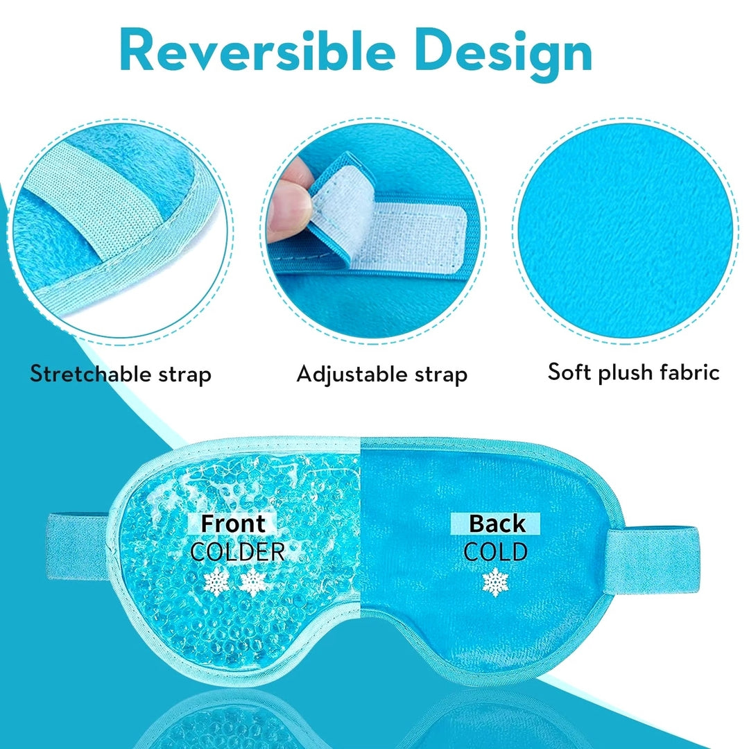 1PCS Gel Bead Cooling Eye Mask - Reusable Cold Compress Ice Pack for Sleeping Skincare Relief Image 2