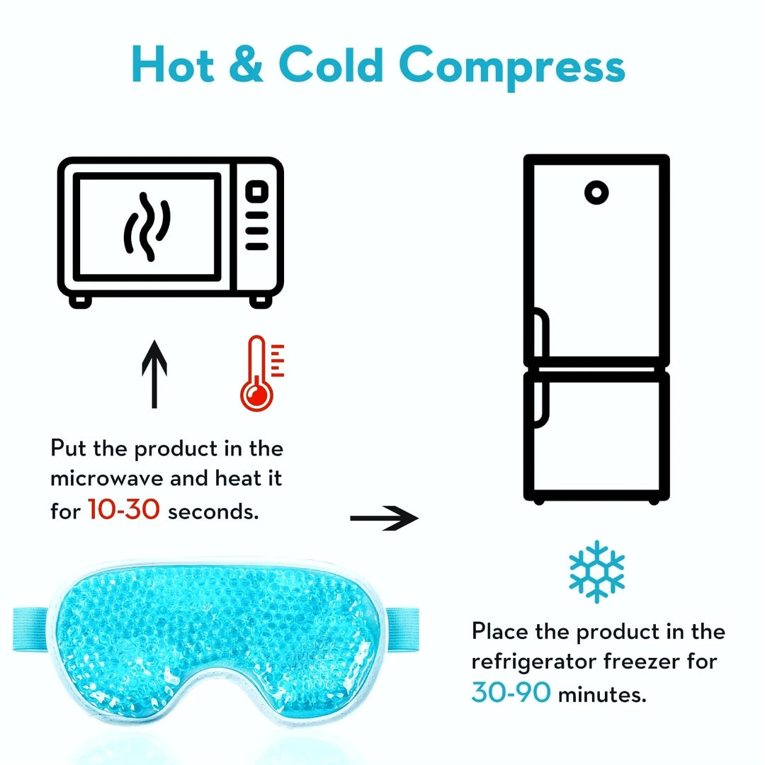 1PCS Gel Bead Cooling Eye Mask - Reusable Cold Compress Ice Pack for Sleeping Skincare Relief Image 3