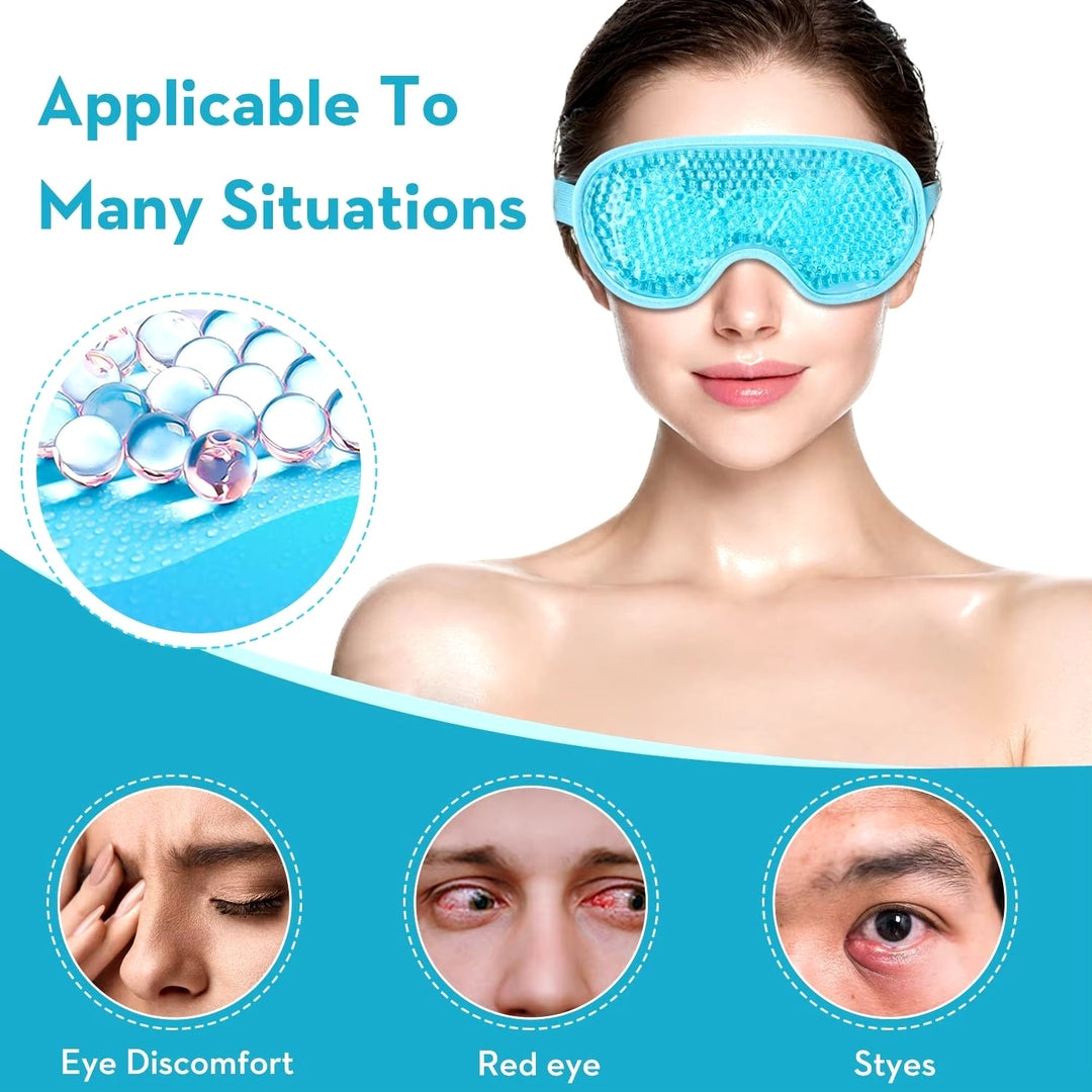 1PCS Gel Bead Cooling Eye Mask - Reusable Cold Compress Ice Pack for Sleeping Skincare Relief Image 4