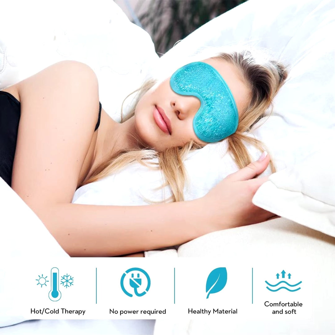 1PCS Gel Bead Cooling Eye Mask - Reusable Cold Compress Ice Pack for Sleeping Skincare Relief Image 6