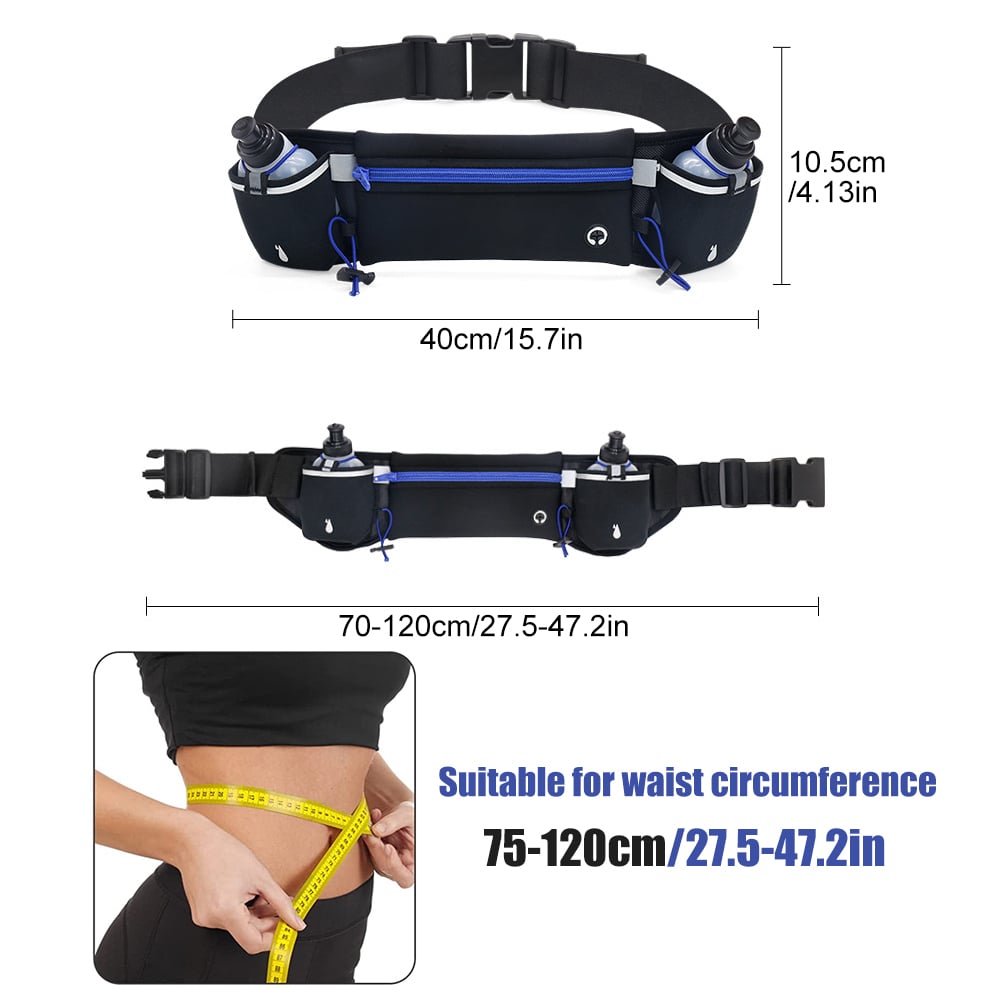 1Pcs Hydration Running Belt with Water Bottles for Men and Women  Running Water Bottles Water Resistant Pouch Fits All Image 6