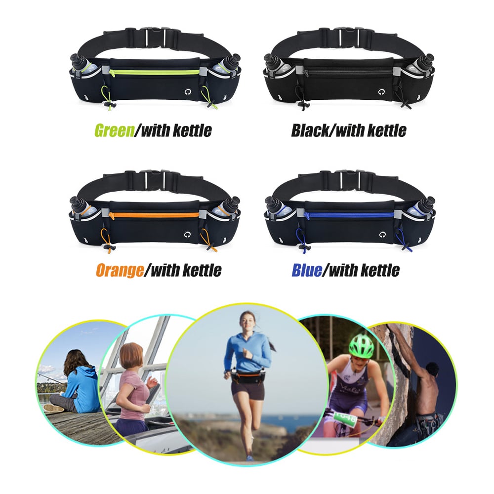 1Pcs Hydration Running Belt with Water Bottles for Men and Women  Running Water Bottles Water Resistant Pouch Fits All Image 9