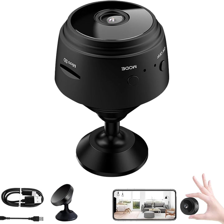 Magnetic Mini Security Camera 1080p HD Camera with Night Vision Motion Detection Security Cam Image 1