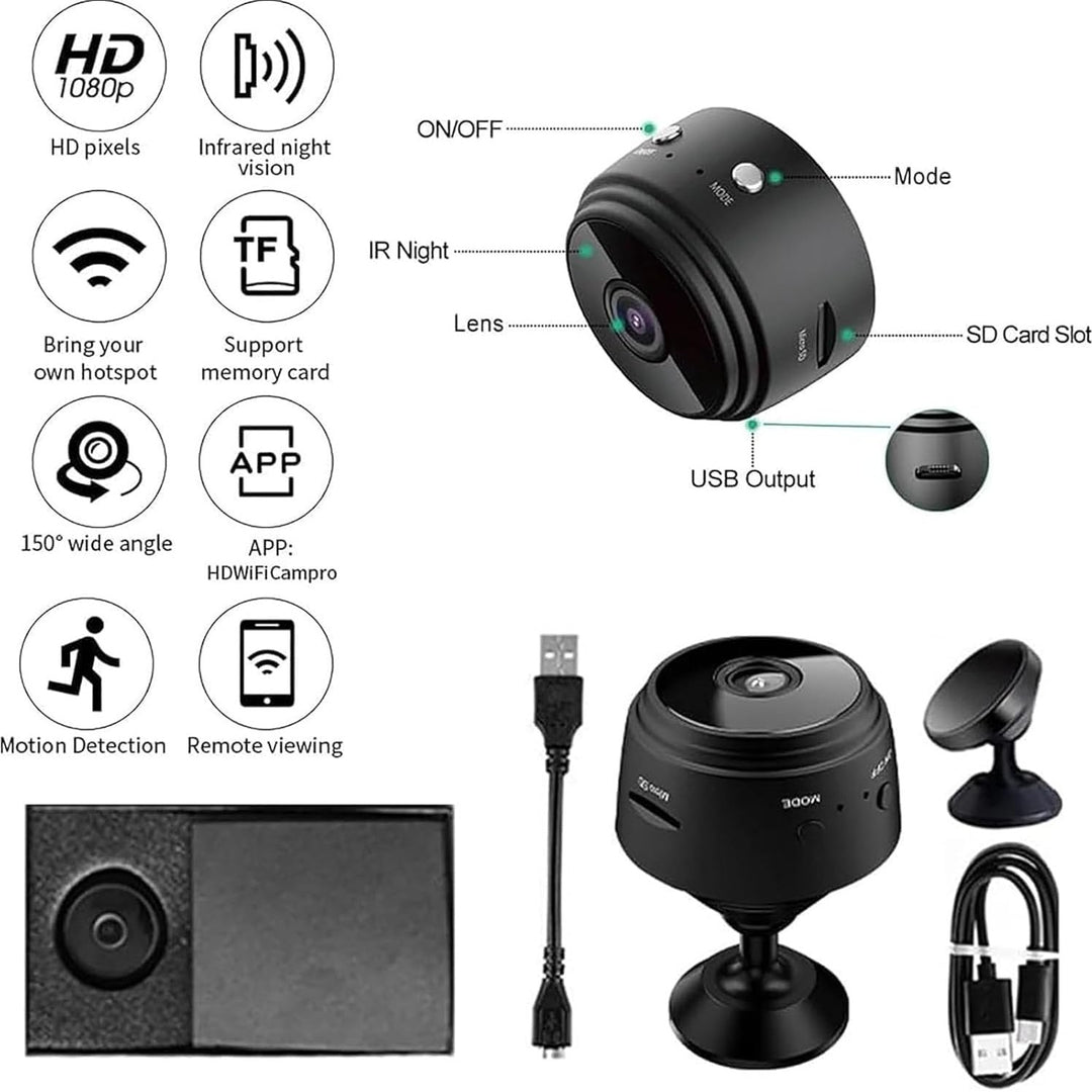 Magnetic Mini Security Camera 1080p HD Camera with Night Vision Motion Detection Security Cam Image 3