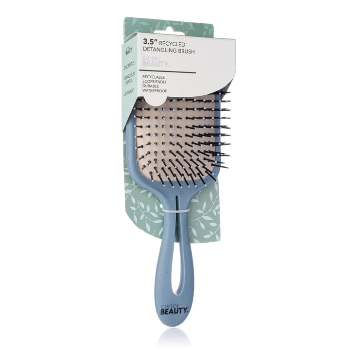 3.5" Blue Recycled Detangling Brush - Blue Image 1