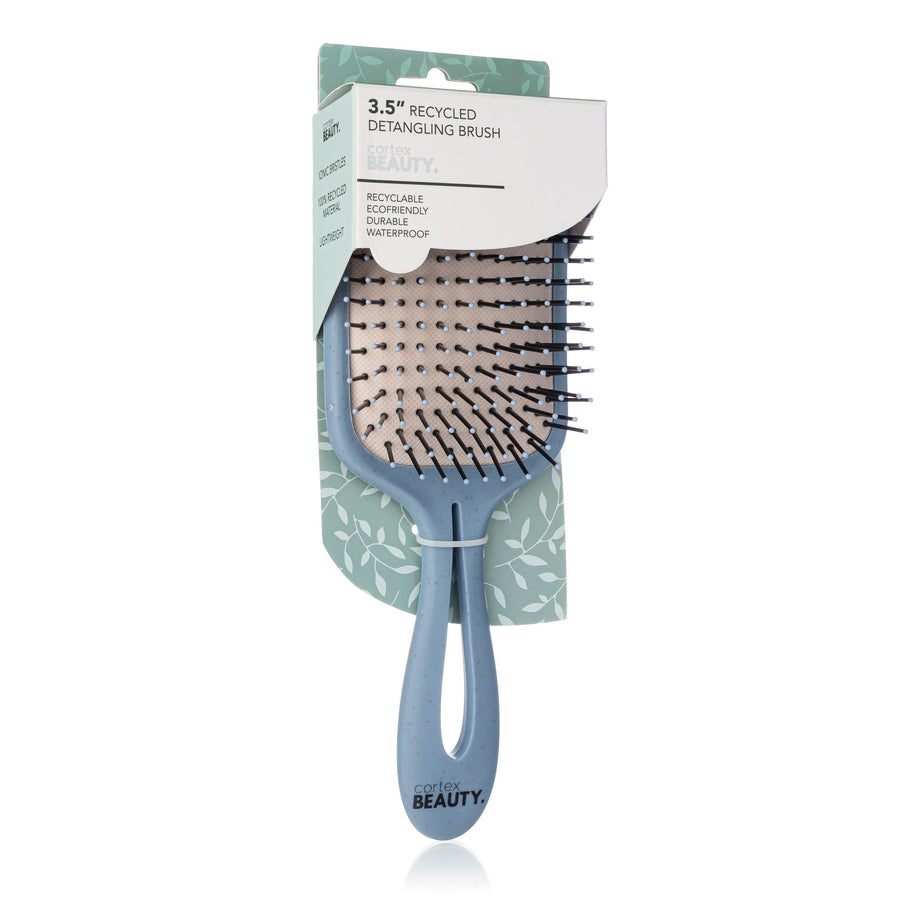 3.5" Blue Recycled Detangling Brush - Blue Image 1