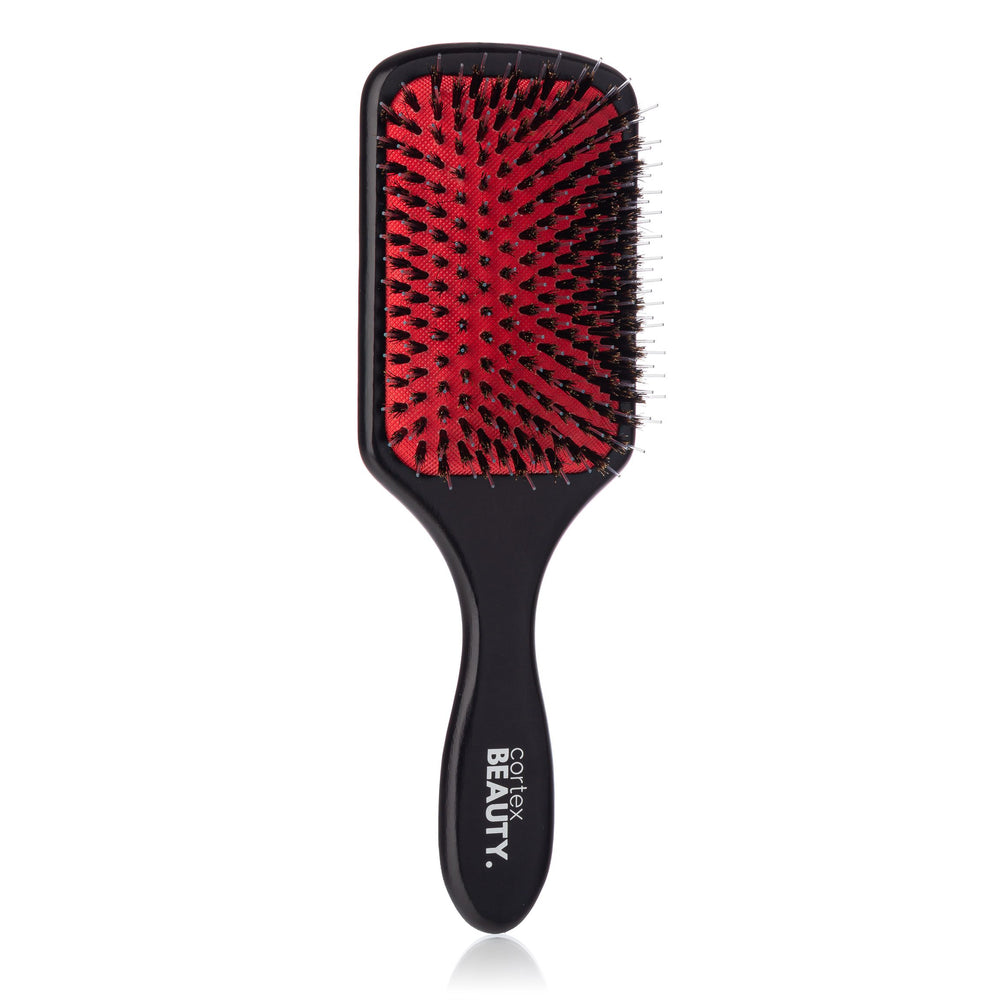 3.5" Professional Wooden Paddle Brush - Black Wood Image 2