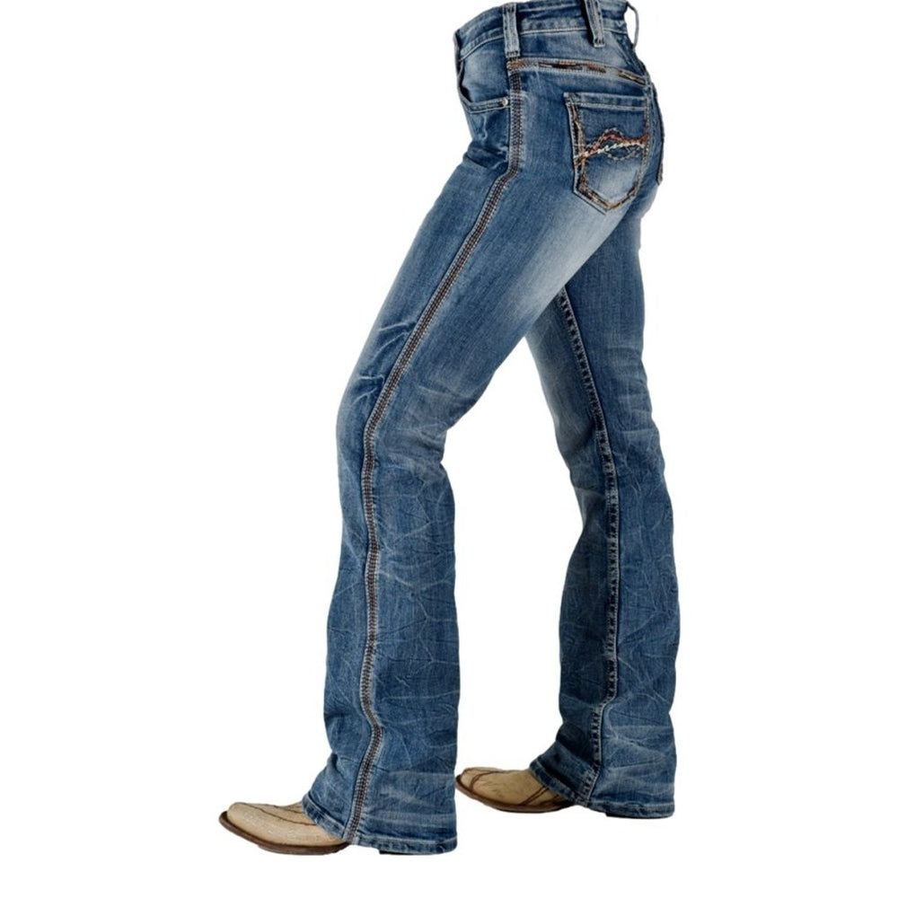 Cowgirl Tuff Western Jeans Womens Dynamo Bootcut Medium Wash JDYNAM Image 2