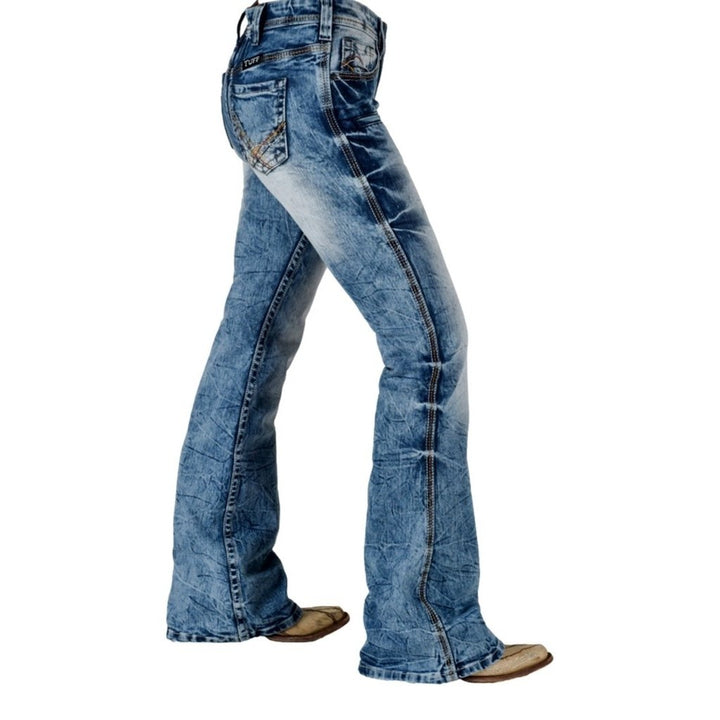 Cowgirl Tuff Western Jeans Womens Blazin Relaxed Medium Wash JBLAZN Image 4