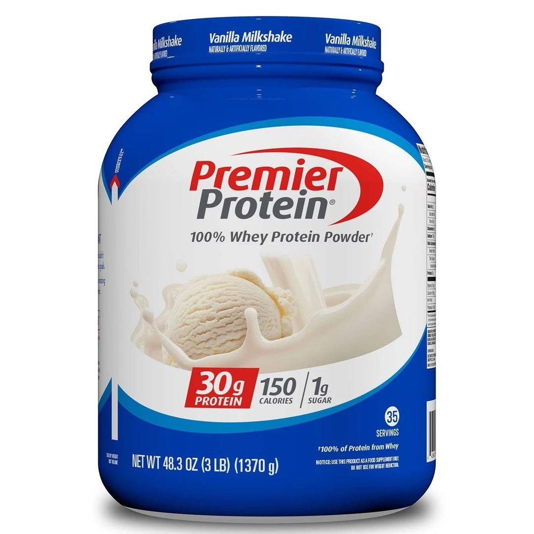 Premier Protein 30g High Protein Powder Vanilla Milkshake 3 Pounds Image 1