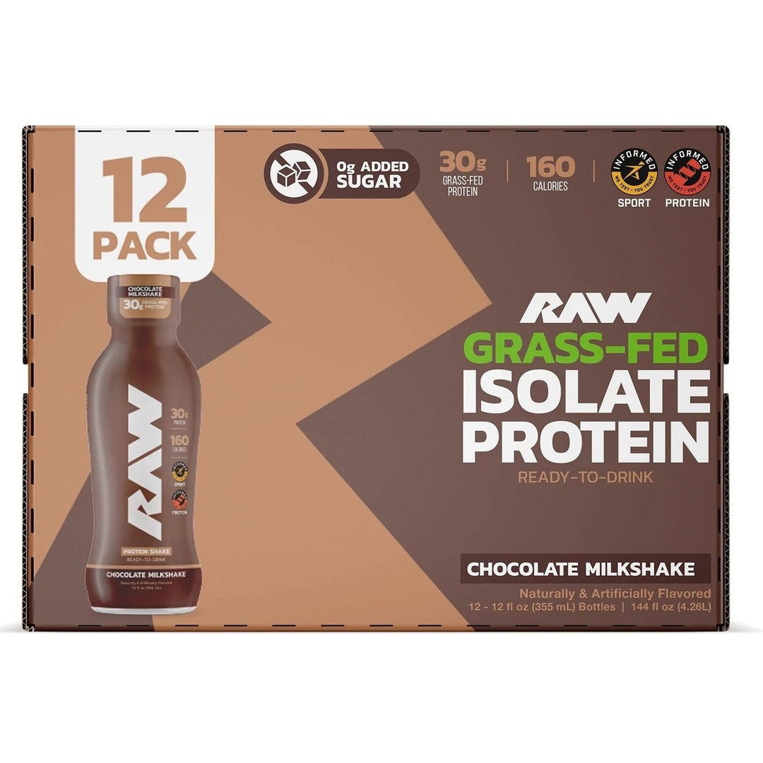 RAW Protein 30g Protein Shake Chocolate 12 Fluid Ounce (Pack of 12) Image 1