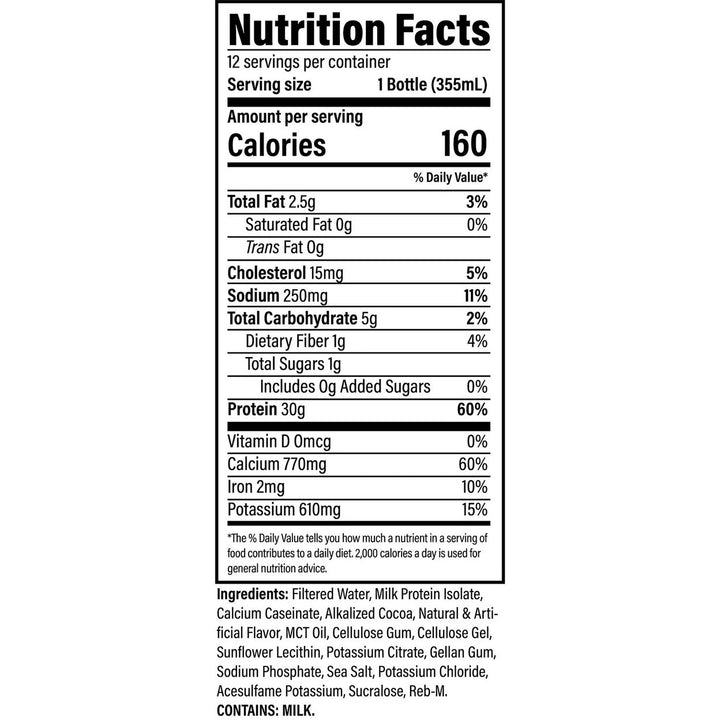 RAW Protein 30g Protein Shake Chocolate 12 Fluid Ounce (Pack of 12) Image 2