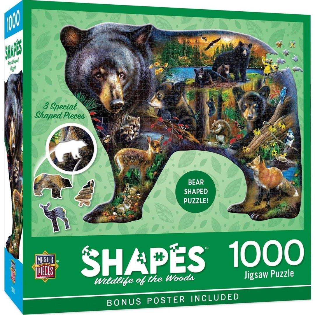 Contours - Wildlife of the Woods 1000 Piece Shaped Jigsaw Puzzle Image 1