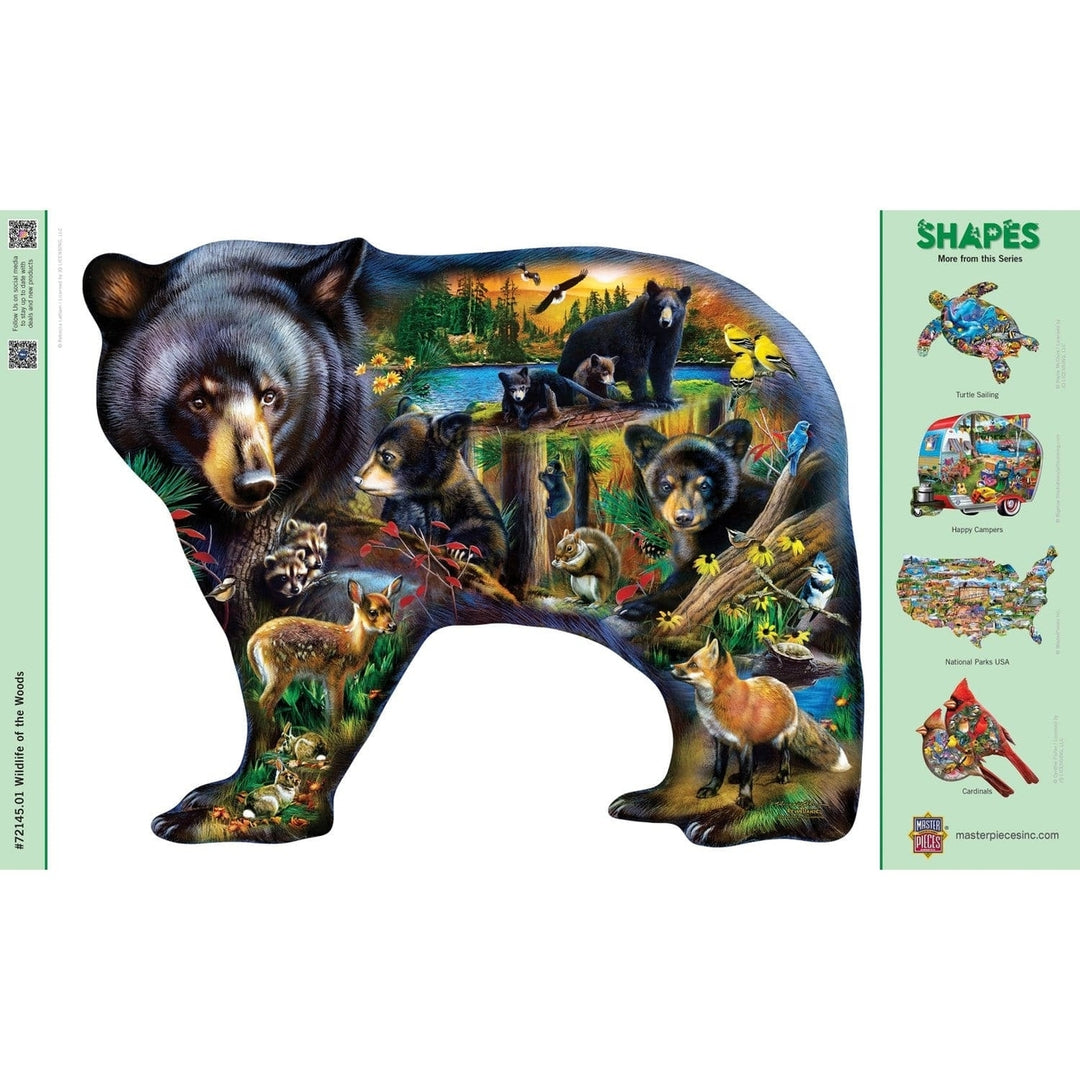 Contours - Wildlife of the Woods 1000 Piece Shaped Jigsaw Puzzle Image 4