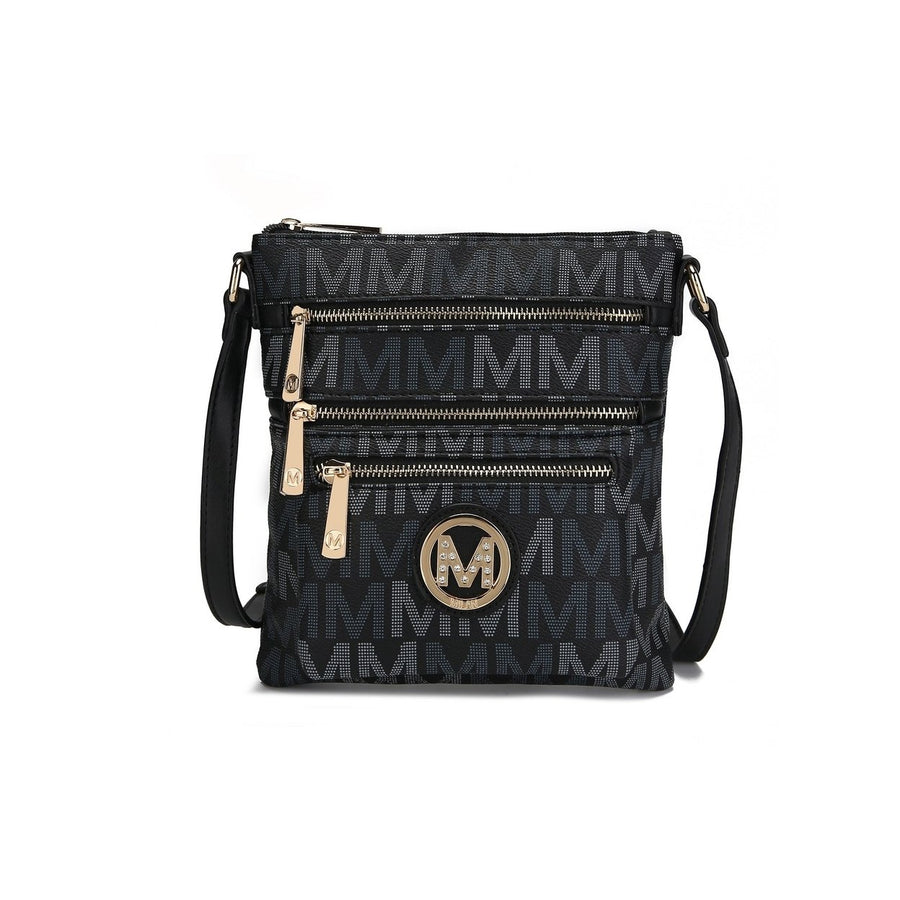 MKFCollection Beatrice Signature Crossbody Bag - Vegan Leather Designer Handbag Image 1