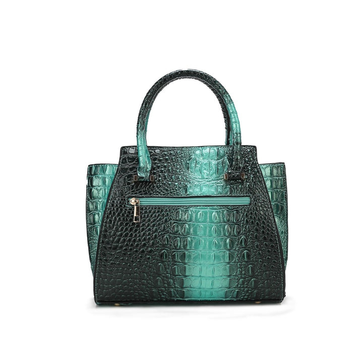 MKFCollection Bently Croc-Embossed Tote and Set - Vegan Leather Designer Handbag Image 3