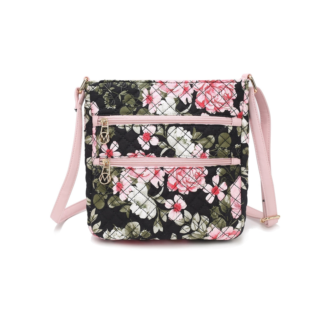 MKFCollection Lainey Floral Shoulder Bag - Vegan Leather Designer Handbag Image 1