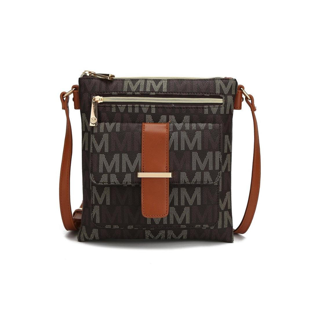 MKFCollection Jeni Signature Crossbody Bag - Vegan Leather Designer Handbag Image 1