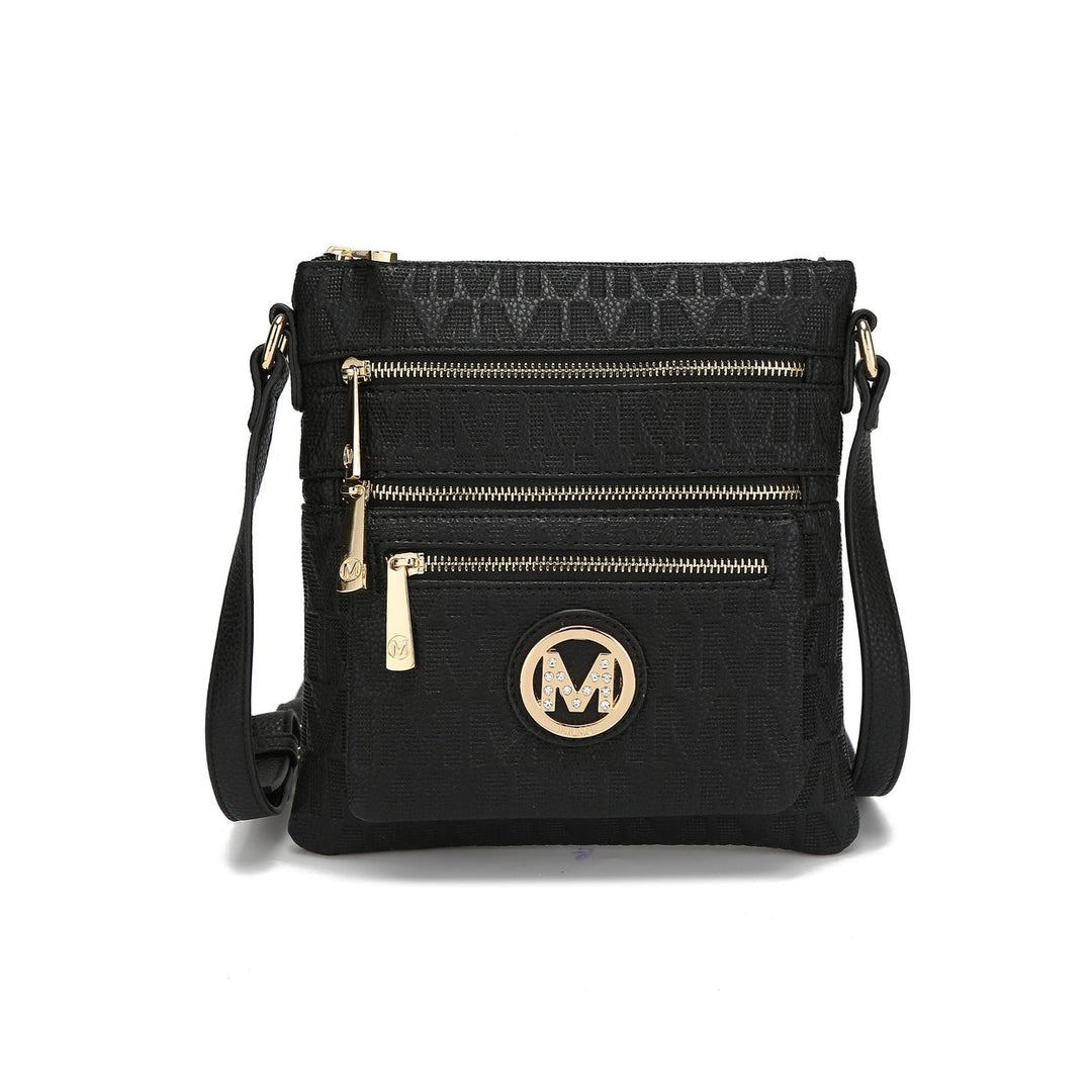 MKFCollection Jessy Signature Crossbody Bag - Vegan Leather Designer Handbag Image 1