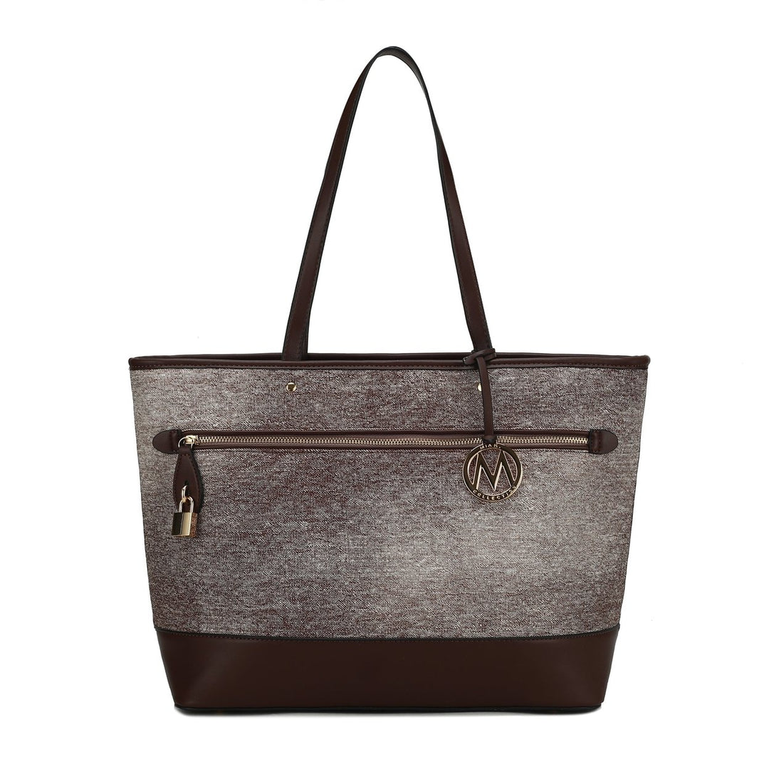 MKFCollection Juno Tote Bag - Vegan Leather Designer Handbag Image 8