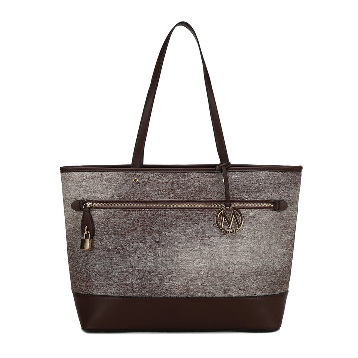 MKFCollection Juno Tote Bag - Vegan Leather Designer Handbag Image 1