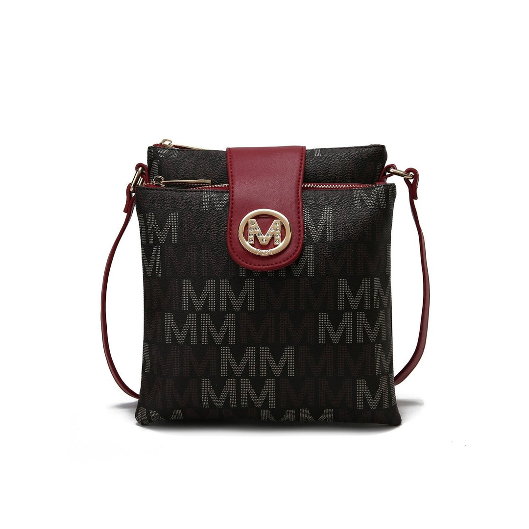 MKFCollection Nadien Signature Crossbody Bag - Vegan Leather Designer Handbag Image 1