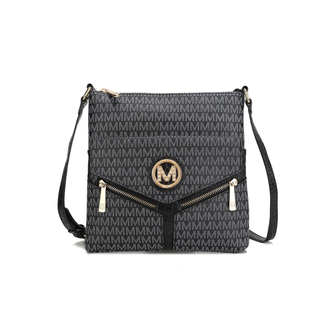 MKFCollection Tania Signature Crossbody Bag - Vegan Leather Designer Handbag Image 1