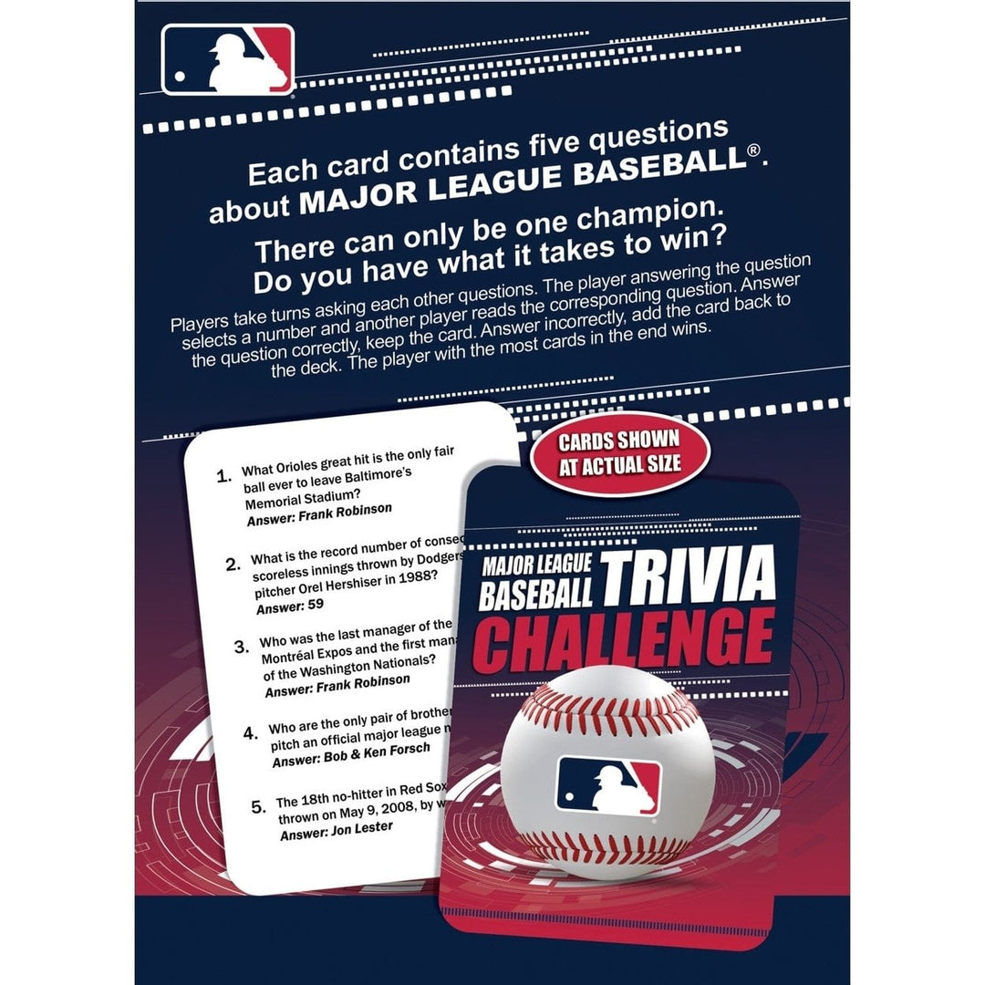 MLB Trivia Challenge Game 50 Cards 250 Questions Fun for Ages 12 and Up Image 3