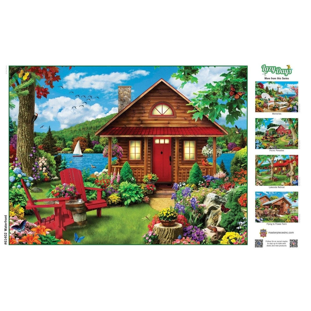 MasterPieces 750 Piece Jigsaw Puzzle Lazy Days Lakeside Cottage 18x24 Inch Image 4