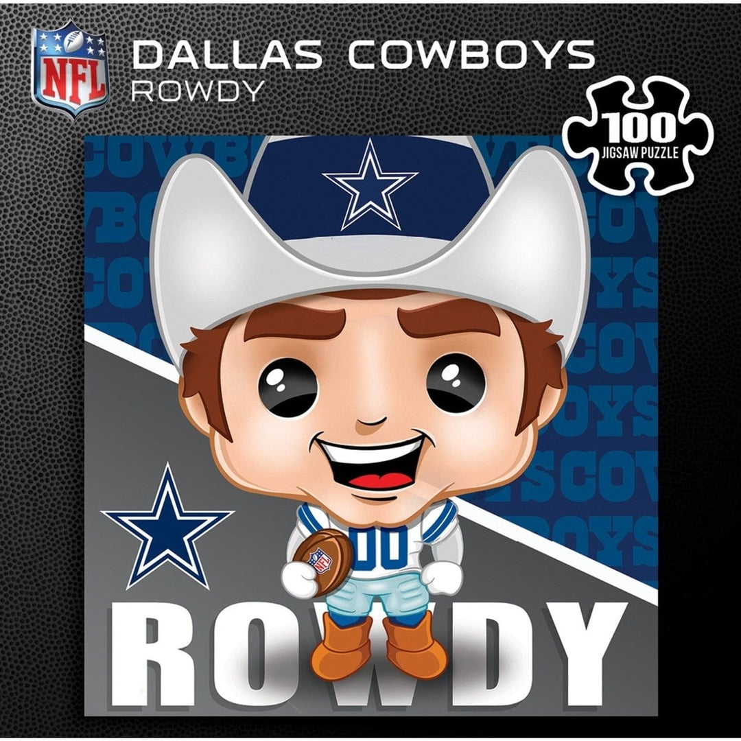 Rowdy Dallas Cowboys 100 Piece Jigsaw Puzzle 10x10 NFL Mascot Collectible Image 3