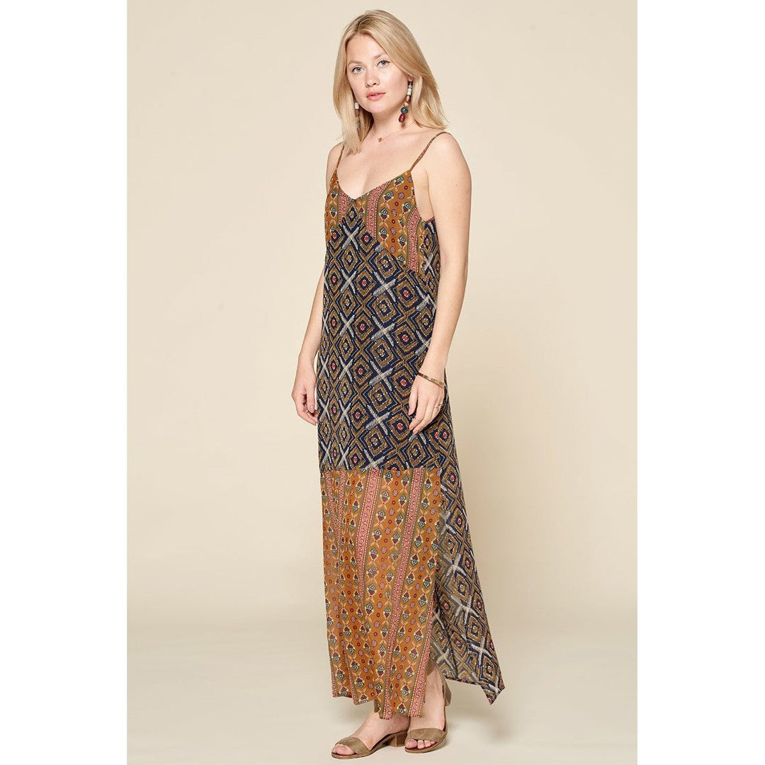 Mixed Printed Chiffon Maxi Slip Dress Image 2