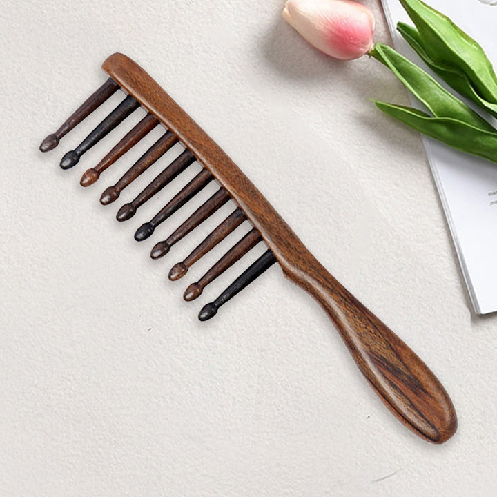 Sandalwood Scalp Massage Comb Wide Teeth Anti-static Hair Growth Men Women Head Massager Brush Wooden Manual Gua Sha Image 6