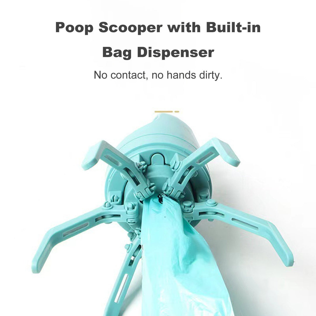 Dog Pooper Scooper No-Touch Handheld Doggy Poop Scooper with Bag Dispenser Portable Pet Waste Pick-up Cleaner Image 10