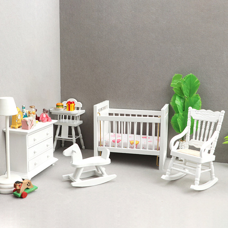 1 Set Dollhouse Furniture Portable Durable Realistic Sturdy Structure Decorative Small Role Play Bedroom Door Cabinet Image 1