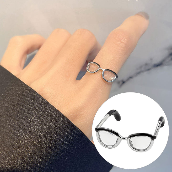 Opening Simple Women Ring Copper Funny Adjustable Glasses Ring Unique Accessories Image 1