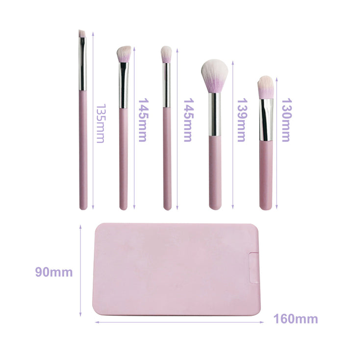 1 Set Makeup Brush LED Mirror Box Foundation Loose Powder Eye Nose Shadow Cosmetic Brush Portable Travel Women Girls Image 6