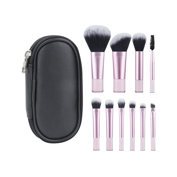 10Pcs/Set Portable Makeup Brush Kit with Storage Bag Foundation Loose Powder Eye Shadow Blush Cosmetic Brush Travel Image 3