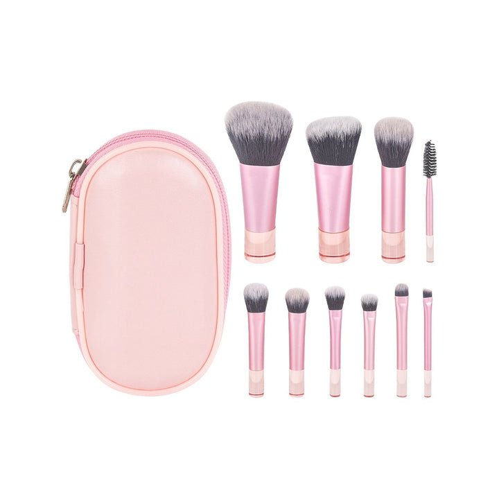 10Pcs/Set Portable Makeup Brush Kit with Storage Bag Foundation Loose Powder Eye Shadow Blush Cosmetic Brush Travel Image 4