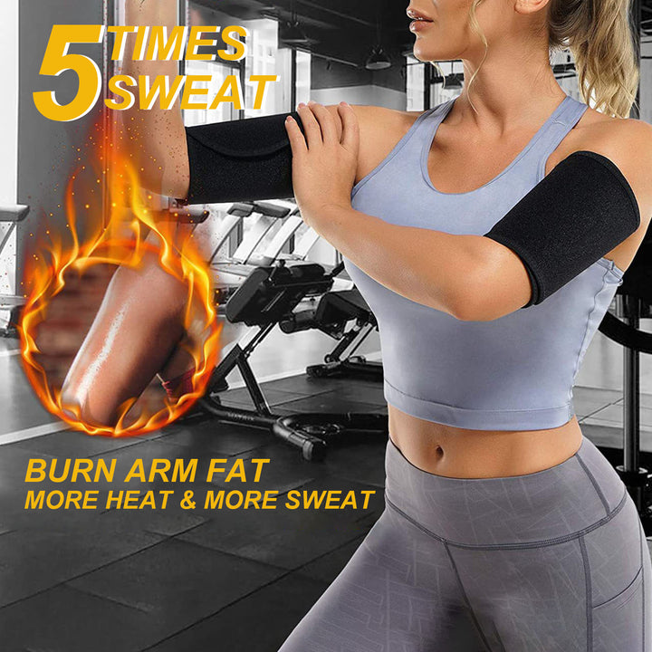 1 Pair Sweat Arm Shaper Womens Arm Trimmer Sauna Sweat Arm Trainer Arm Compression Sleeve Band for Sports Workout Image 1