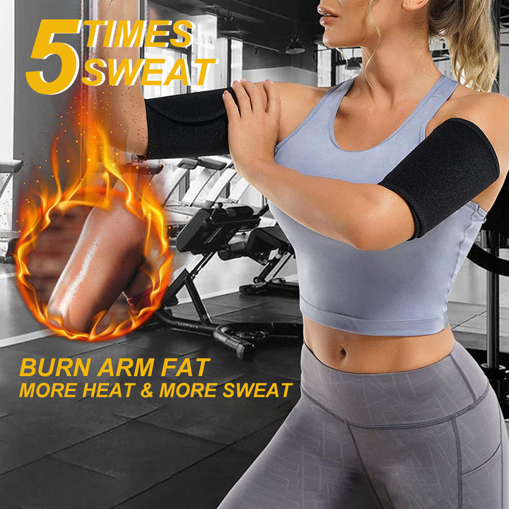 1 Pair Sweat Arm Shaper Womens Arm Trimmer Sauna Sweat Arm Trainer Arm Compression Sleeve Band for Sports Workout Image 2