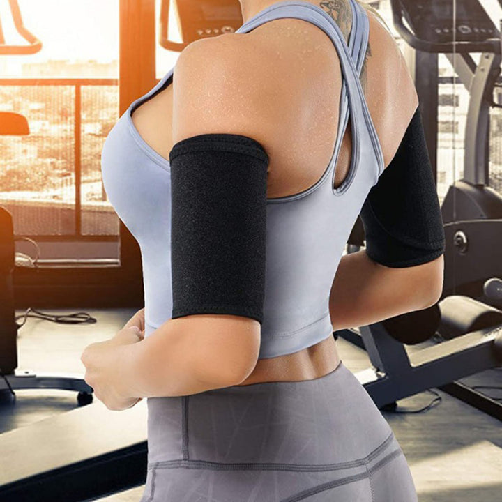 1 Pair Sweat Arm Shaper Womens Arm Trimmer Sauna Sweat Arm Trainer Arm Compression Sleeve Band for Sports Workout Image 4