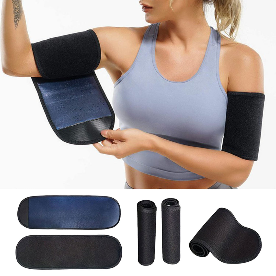 1 Pair Sweat Arm Shaper Womens Arm Trimmer Sauna Sweat Arm Trainer Arm Compression Sleeve Band for Sports Workout Image 9